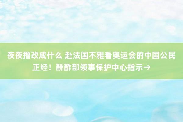 夜夜撸改成什么 赴法国不雅看奥运会的中国公民正经！酬酢部领事保护中心指示→