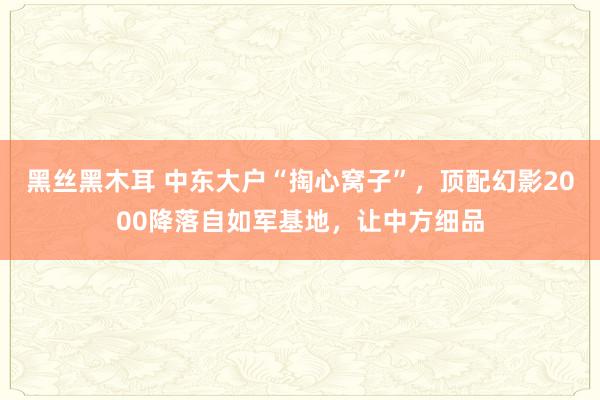 黑丝黑木耳 中东大户“掏心窝子”，顶配幻影2000降落自如军基地，让中方细品