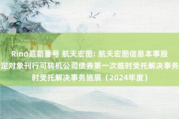 Rino最新番号 航天宏图: 航天宏图信息本事股份有限公司向不特定对象刊行可转机公司债券第一次临时受托解决事务施展(2024年度)