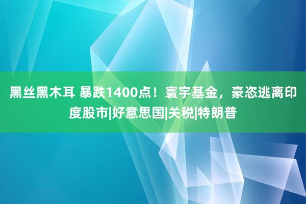 黑丝黑木耳 暴跌1400点！寰宇基金，豪恣逃离印度股市|好意思国|关税|特朗普