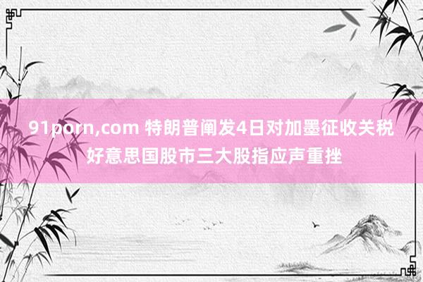 91porn，com 特朗普阐发4日对加墨征收关税 好意思国股市三大股指应声重挫