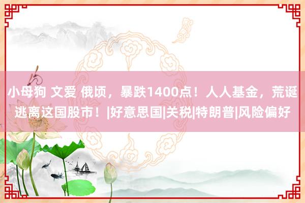 小母狗 文爱 俄顷，暴跌1400点！人人基金，荒诞逃离这国股市！|好意思国|关税|特朗普|风险偏好