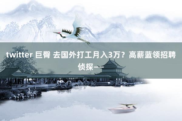 twitter 巨臀 去国外打工月入3万？高薪蓝领招聘侦探——