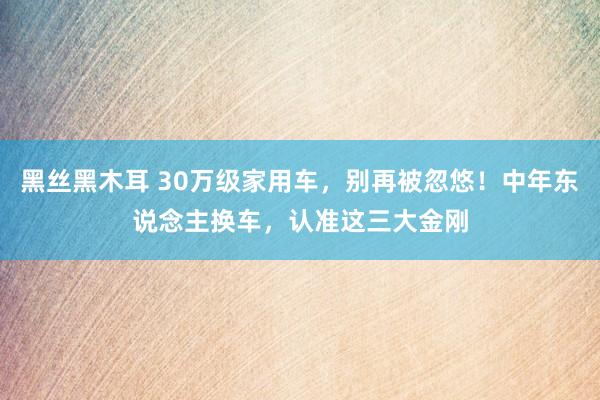 黑丝黑木耳 30万级家用车，别再被忽悠！中年东说念主换车，认准这三大金刚