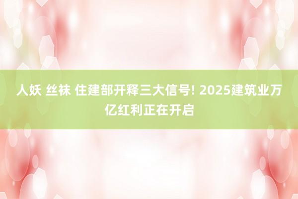 人妖 丝袜 住建部开释三大信号! 2025建筑业万亿红利正在开启